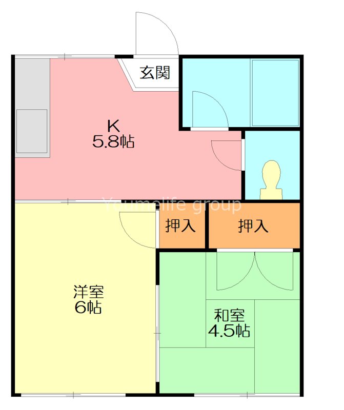 コスモＡｏｉ上土棚 105号室 間取り