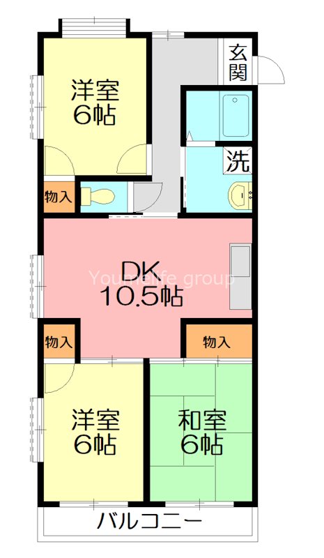 若林マンション 403号室 間取り