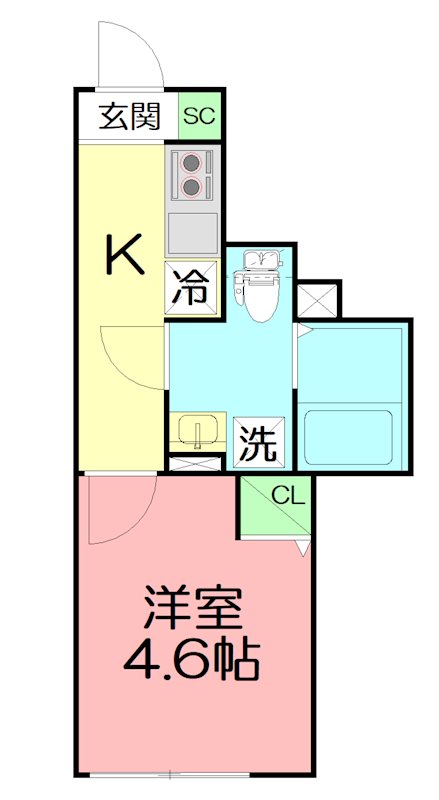 ＩＮｓｉｄｅ　Ｇｒｏｖｅ　ＥＶＥ 102号室 間取り