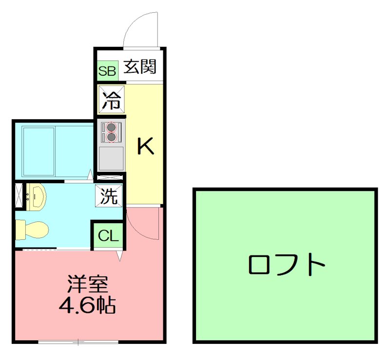 ＩＮｓｉｄｅ　Ｇｒｏｖｅ　ＥＶＥ 201号室 間取り