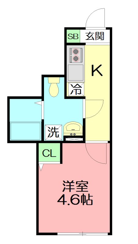 ＩＮｓｉｄｅ　Ｇｒｏｖｅ　ＥＶＥ 105号室 間取り