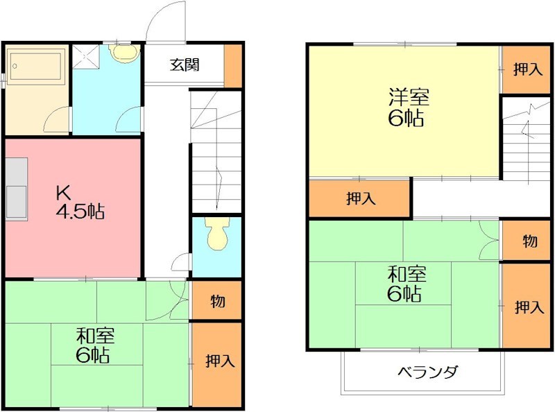 田中テラスハウス 1-B号室 間取り