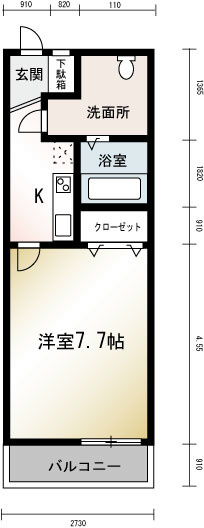 ルミエール  105号室 間取り