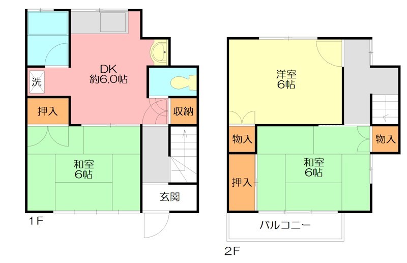 コーポ野地 F号室 間取り