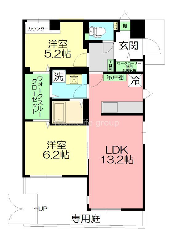 Crest Garden N 101号室 間取り