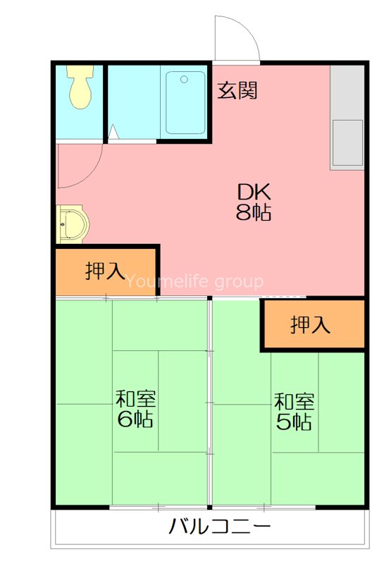 富士美コーポ 202号室 間取り