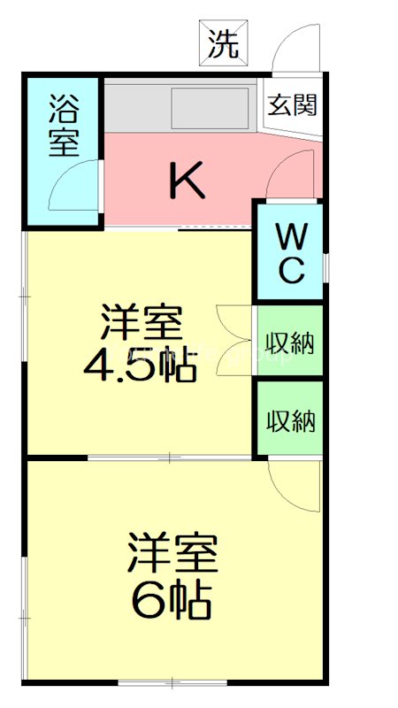 土方ハイツ D号室 間取り