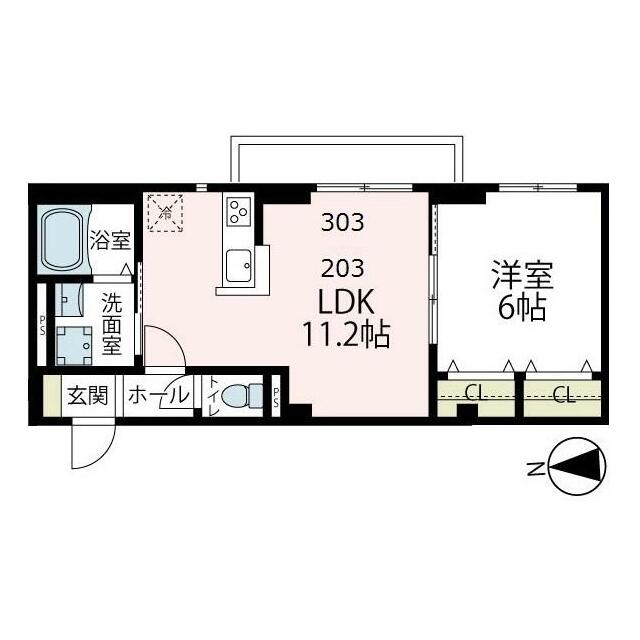 Viola.K 303号室 間取り