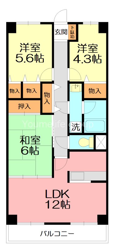 ロイヤルコート寒川 202号室 間取り