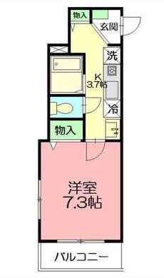 アクアコート 1H号室 間取り