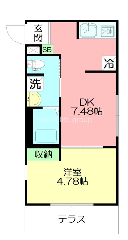 monte・interno（モンテインテルノ） 101号室 間取り