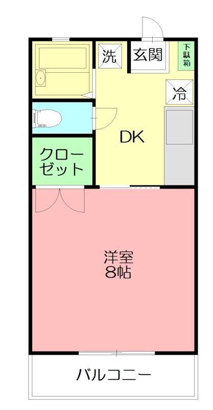 カーペンターハウス 202号室 間取り