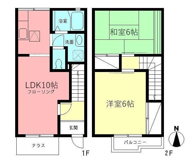 岡成Ｂ 102号室 間取り