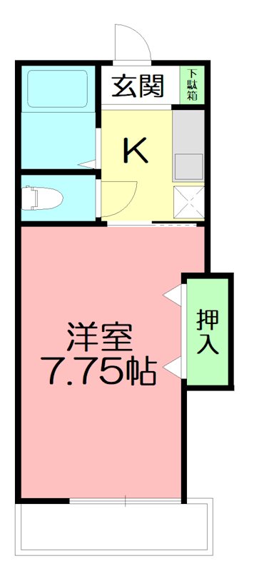 ヴィラクール 203号室 間取り