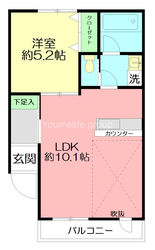 La cote 稲村ケ崎 F号室 間取り