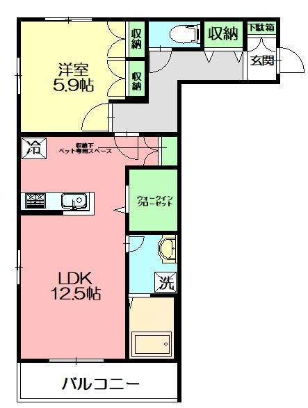 ｃａｓａ　ｐａｓｓｉｏｎｅ(カーサパッシオーネ) 303号室 間取り