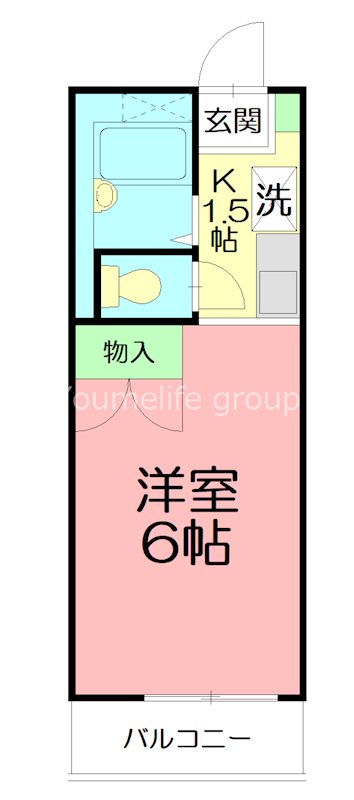 フォンティーヌ 202号室 間取り