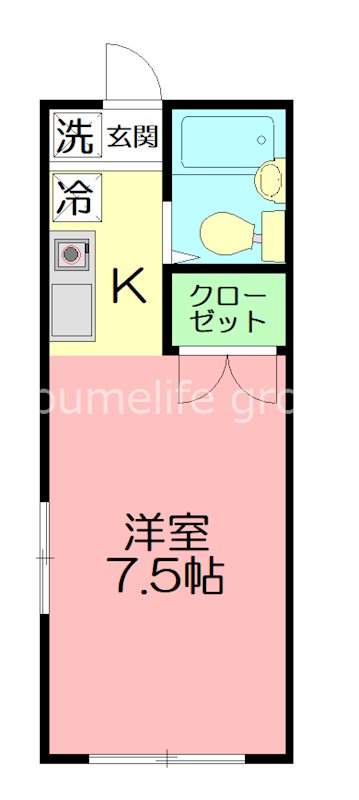 コーポラス林 103号室 間取り