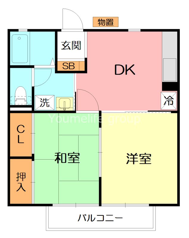 HG宮谷A棟 102号室 間取り