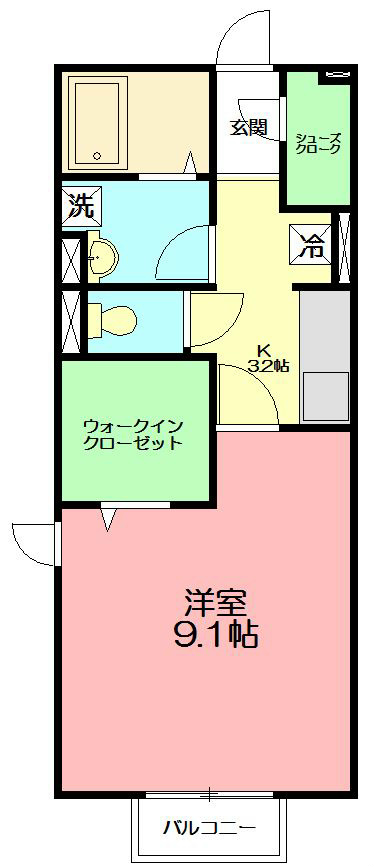 フェリーチェ湘南 203号室 間取り