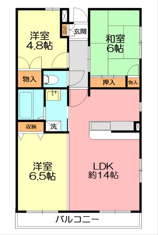 フラット大観 401号室 間取り