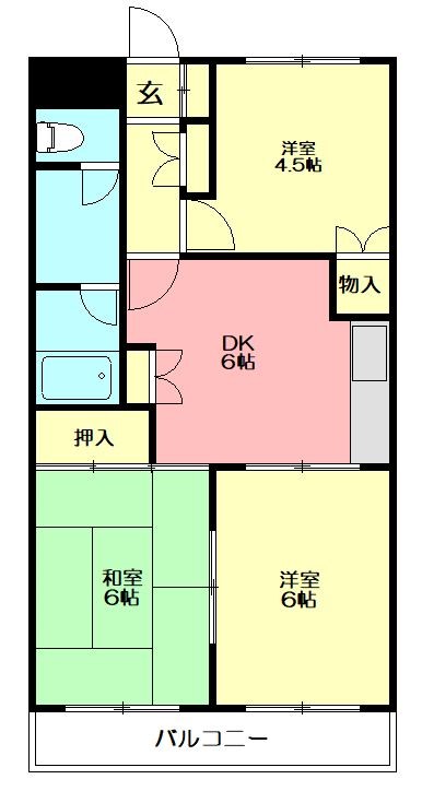 フォレスト弥生台壱番館 102号室 間取り