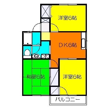 コーポ桜井B 201号室 間取り