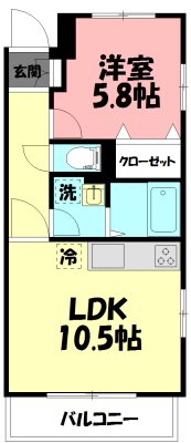 フェリーチェKⅡ 201号室 間取り