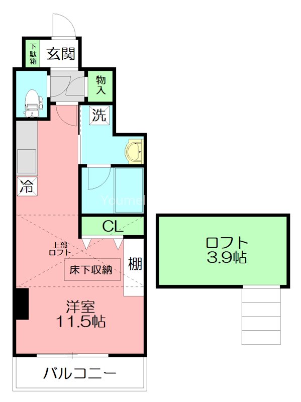 La fonte(ラ・フォンテ) 104号室 間取り