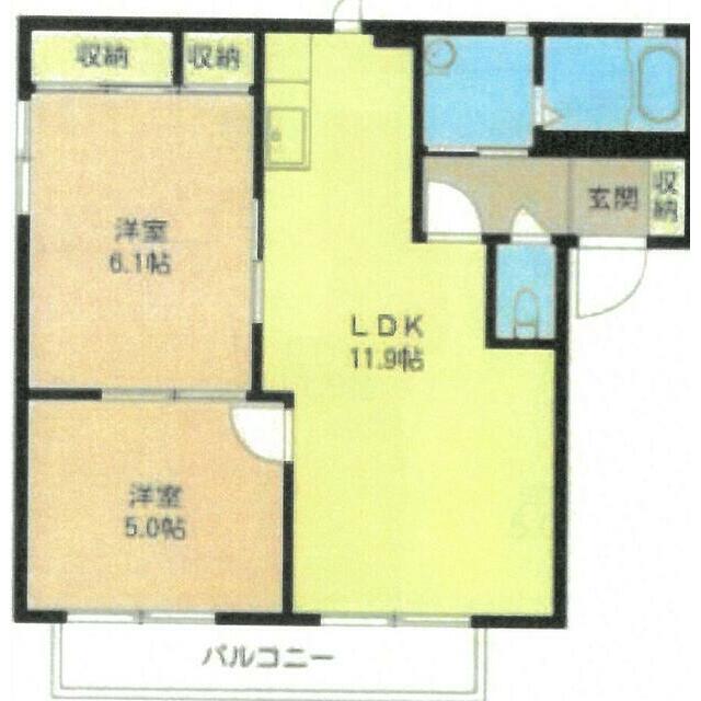 キャロットハウスⅠ 201号室 間取り