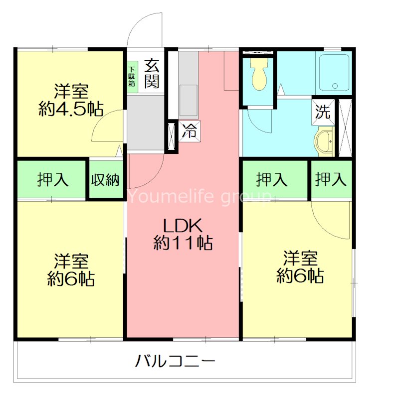 シティーハイムアークヒルズ1 101号室 間取り
