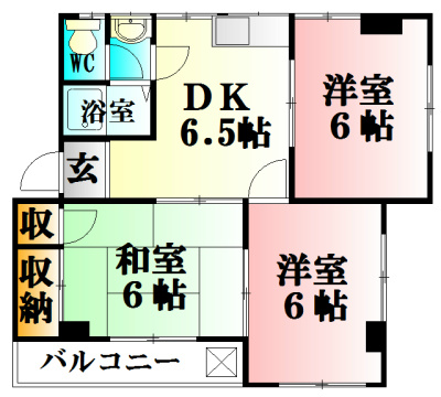 レジデンス香川Ⅱ 401号室 間取り