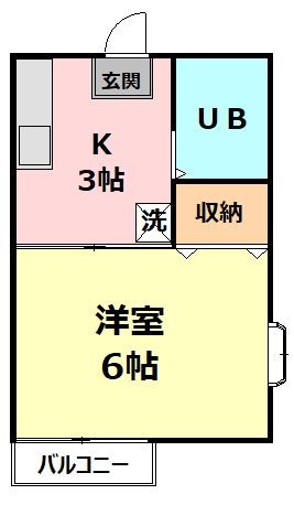 スカイハイツ 201号室 間取り