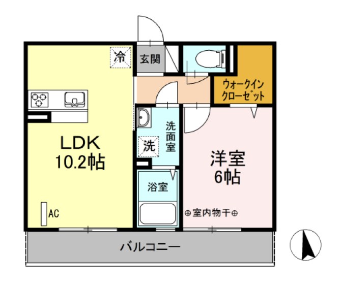 ウインドワード 202号室 間取り