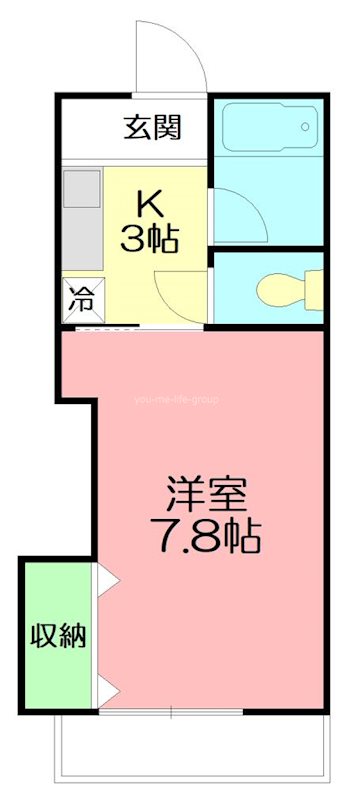 スクエアコート 104号室 間取り