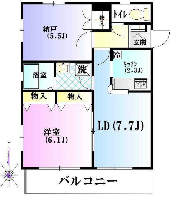 メゾンベールⅢ 202号室 間取り