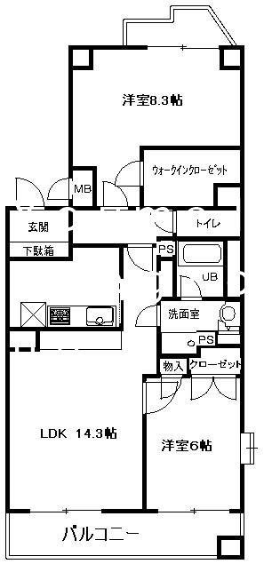 ベルドゥムール 203号室 間取り