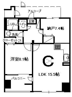 オーバルステージ  502号室 間取り