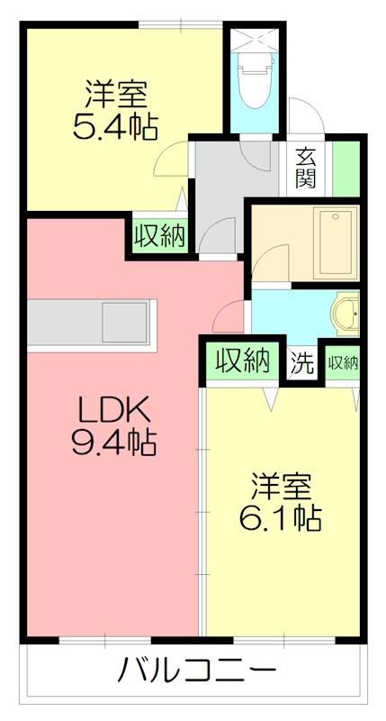 サブリナ 202号室 間取り