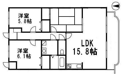 サザンコースト 302号室 間取り