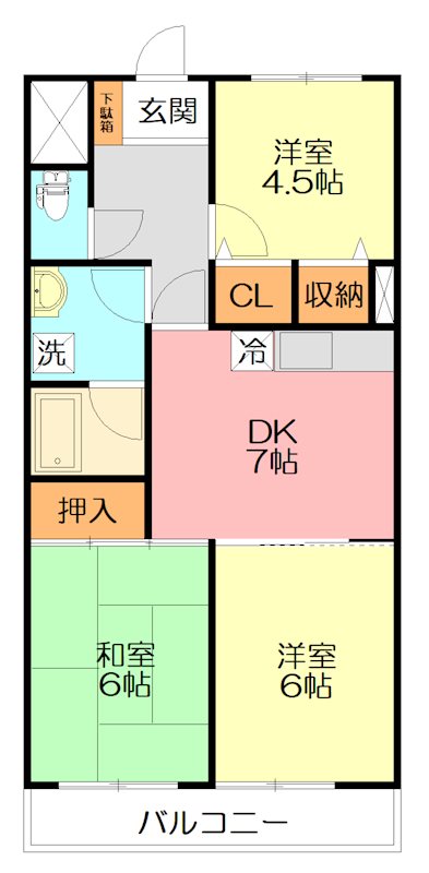 リバーサイド湘南台Ⅲ 405号室 間取り