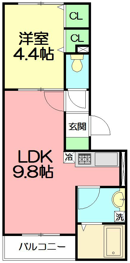 ヴェルデ 102号室 間取り
