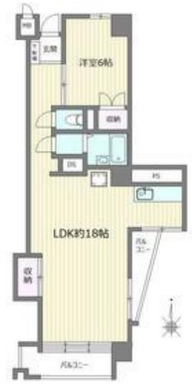 鵠沼フラワーマンション 206号室 間取り