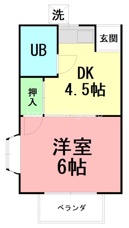 サニーハイツ 201号室 間取り