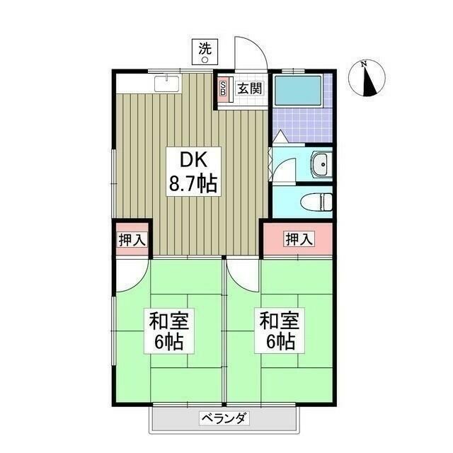 コーポゆり 201号室 間取り