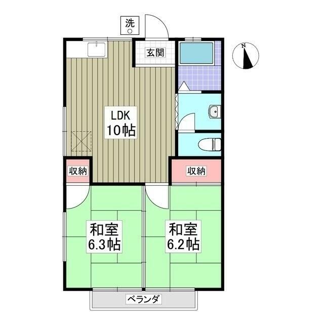 コーポゆり 201号室 間取り