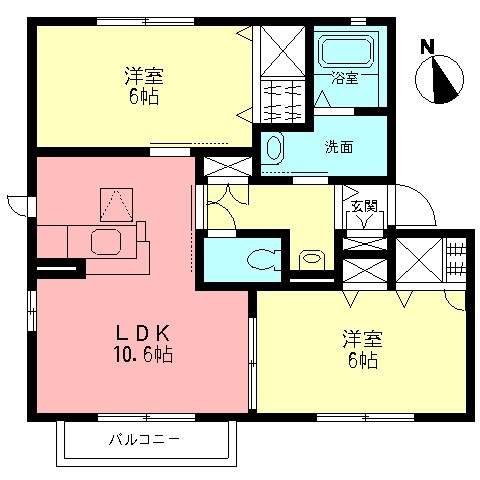 プランドールＫⅠ 102号室 間取り
