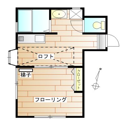三球ハイツ 202号室 間取り