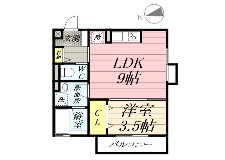 クレール 303号室 間取り
