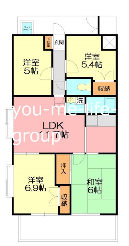 プリムローズ 401号室 間取り